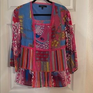 Colorful Patchwork Blouse by Cale